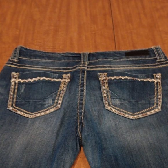Daytrip Dark Blue Flare Jeans - Picture 3 of 5